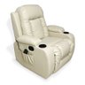 Poltrona do Papai Reclinável Sala de Cinema Massagem Balanço Giratória Austin Pu Bege G31 - Gran Bel - 7