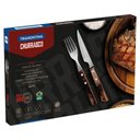 Ver imagem 6 de Jogo de Talheres para Churrasco Tramontina em Aço Inox com Cabo Castanho Polywood 12 Peças