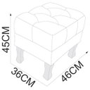 Ver imagem 2 de Puff Decorativo Retrô Luis XV Quadrado Em Capitonê Linho - Cinza