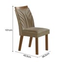Ver imagem 4 de Conjunto Mesa de Jantar com Vidro e 4 Cadeiras 120cm Multimóveis Crljm-CON027 Madeirado/Bege
