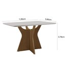 Ver imagem 3 de Conjunto Mesa de Jantar com Vidro e 4 Cadeiras 120cm Multimóveis Crljm-CON027 Madeirado/Bege