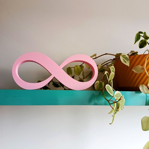 Infinito 22cm / Símbolo do Amor e Eternidade, Quarto Casal - Cor: Rosa Claro