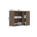 Ver imagem 4 de Armário Aéreo de Cozinha Canto Reto 95cm 2 Portas Aspen Luciane Móveis Vanilla com Cinza Puro
