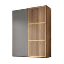 Ver imagem 2 de Guarda-Roupas Nilo 183,3cm 2 Portas de Correr Ripada e MDF Olmo/Cinza
