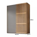 Ver imagem 4 de Guarda-Roupas Nilo 183,3cm 2 Portas de Correr Ripada e MDF Olmo/Cinza