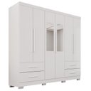Ver imagem 2 de Guarda-Roupa Casal com Pés e Espelho 6 Portas 4 Gavetas Texas Premium Branco
