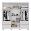 Ver imagem 4 de Guarda-Roupa Casal com Pés e Espelho 6 Portas 4 Gavetas Texas Premium Branco