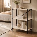 Ver imagem 1 de Estante Bari 3 Prateleiras | Estilo Industrial para Sala, Quarto, Escritório e Hall de Entrada