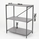 Ver imagem 3 de Estante Bari 3 Prateleiras | Estilo Industrial para Sala, Quarto, Escritório e Hall de Entrada