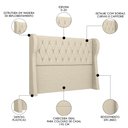 Ver imagem 4 de Cabeceira Casal King Cama Box 195cm Malva I02 Linho Bege - Mpozenato