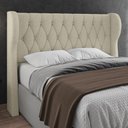 Ver imagem 2 de Cabeceira Casal King Cama Box 195cm Malva I02 Linho Bege - Mpozenato