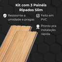 Ver imagem 4 de Kit 3 Painéis Ripados Slim Pvc 20x300cm Revestimento