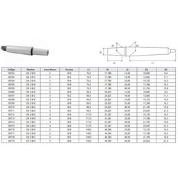 Haste Cônica Cone Morse Modelo Cm 3 B24 - Din 228 B - 7