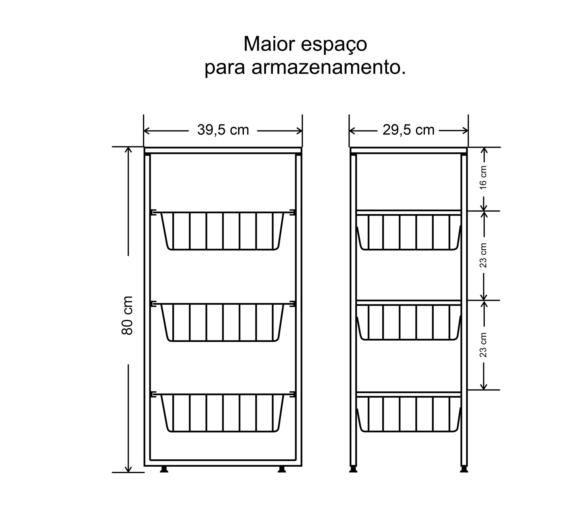 Fruteira De Chão Cozinha Branco Aço Bebedouro Ou Microondas - 4