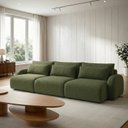 Ver imagem 1 de Sofá Cama Modular Orgânico Retrátil 4 Lugares 270cm Base Madeira Maciça Oxford