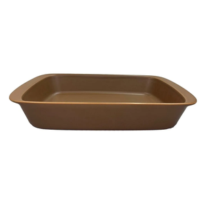 Assadeira de Porcelana Retangular 34x21cm 2 Litros Tango Marrom Oxford