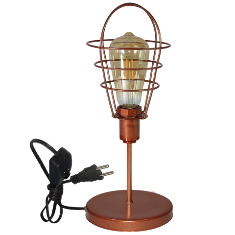 Luminária Mesa Abajur Mini Aramado Lampshape Cobre P/décor