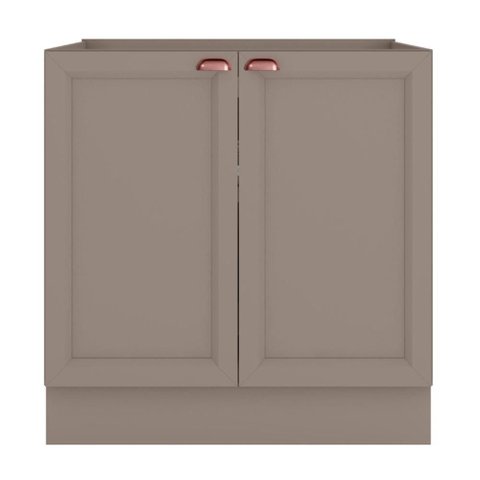 Balcão de Cozinha Unna 2 Portas 80cm Gris sem Tampo - Poliman Móveis