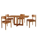 Ver imagem 2 de Conjunto de Mesa de Jantar 120cm com 4 Cadeiras Vitoria Marrom
