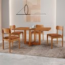 Ver imagem 1 de Conjunto de Mesa de Jantar 120cm com 4 Cadeiras Vitoria Marrom