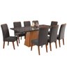 Mesa de Jantar 8 Lugares Indianápolis com Vidro Mel/grafite - Panorama Móveis - 2