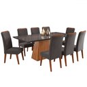 Ver imagem 2 de Mesa de Jantar 8 Lugares Indianápolis com Vidro Mel/grafite - Panorama Móveis