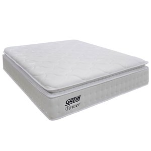 Colchão Casal King Molas Ensacadas Gazin com Pillow Tower New 193x203x35cm Branco