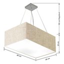 Ver imagem 4 de Lustre Pendente Retangular Md-4372 Cúpula em Tecido 60x40cm Rustico Bege