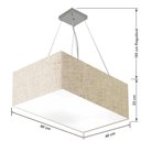 Ver imagem 2 de Lustre Pendente Retangular Md-4372 Cúpula em Tecido 60x40cm Rustico Bege