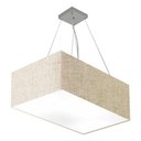 Ver imagem 3 de Lustre Pendente Retangular Md-4372 Cúpula em Tecido 60x40cm Rustico Bege
