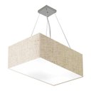 Ver imagem 1 de Lustre Pendente Retangular Md-4372 Cúpula em Tecido 60x40cm Rustico Bege