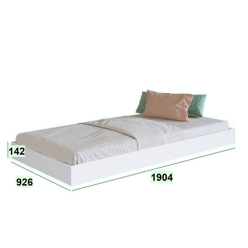 Cama de Solteiro com Baú, Cama Auxiliar e Estante com Escrivaninha Branco Cj073 Art In Móveis - 5