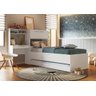 Cama de Solteiro com Baú, Cama Auxiliar e Estante com Escrivaninha Branco Cj073 Art In Móveis - 1