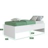 Cama de Solteiro com Baú, Cama Auxiliar e Estante com Escrivaninha Branco Cj073 Art In Móveis - 4
