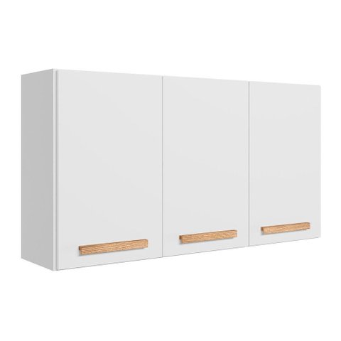 Armário Aéreo Intenza 120cm 3 Portas Branco - Nicioli