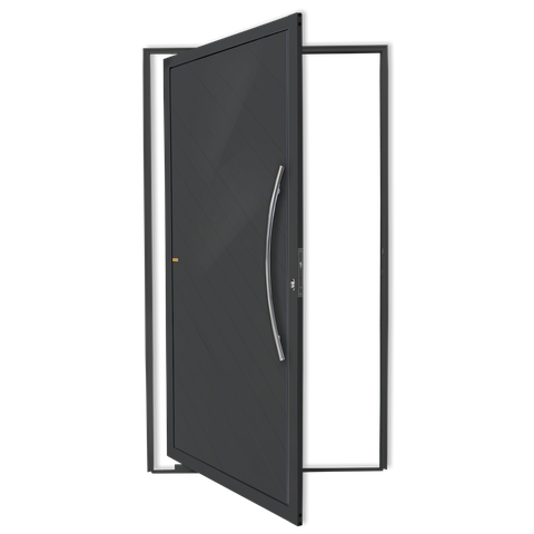 Porta Pivotante Alumínio Lambril Savana c/Puxador D.Cinza 100 Brimak