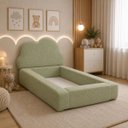 Ver imagem 5 de Cama Infantil Montessoriana c/ Colchão Antialérgico 100x1.75:Boucle Verde