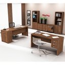 Ver imagem 2 de Conjunto Escritorio Completo 8 Peças Cj22 Nogal Nogal
