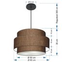 Ver imagem 2 de Lustre para Sala de Jantar Vivare Md-4396 Cúpula em Tecido 60cm