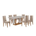 Ver imagem 2 de Conjunto de Mesa de Jantar Kate 180 Tp MDF Canto Copo 6 Cadeiras Estela
