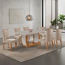 Ver imagem 1 de Conjunto de Mesa de Jantar Kate 180 Tp MDF Canto Copo 6 Cadeiras Estela
