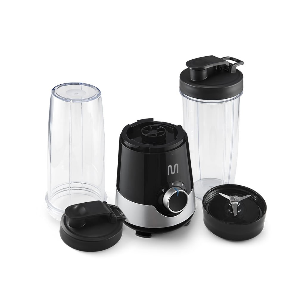 Liquidificador Shake 2 Copos 800ml, 3 Velocidades, 300w-127v Preto e Prata - Go013 Go013 Multilaser - 4