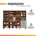 Ver imagem 6 de Armário de Cozinha Completa com Adega 8 Portas 3 Gavetas Apollo Madeirado / Areia Zanzini
