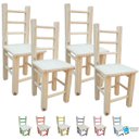 Ver imagem 1 de 4 Cadeiras Cadeirinha Infantil Colorida de Madeira Maciça Super Resistente