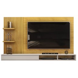 Painel para Tv até 60 Polegadas Ripado com Nichos Bento Cedro Bali Dj Móveis - 4