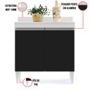 Ver imagem 6 de Kit Armário Aéreo e Balcão de Cozinha Lavanderia 02 Portas Loren 80 cm - D’Rossi Branco e Pre