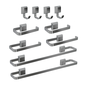 Kit Acessórios para Banheiros 10 Pçs Toalheiro Luxo Prata