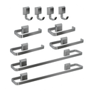 Ver imagem 1 de Kit Acessórios para Banheiros 10 Pçs Toalheiro Luxo Prata