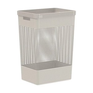 Cesto de Roupa Grid Bege 49 L com Tampa 38 x 28 x 55,2 cm