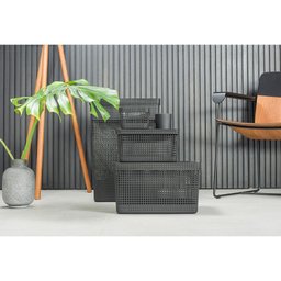 Cesto de Roupa Grid Bege 49 L com Tampa 38 x 28 x 55,2 cm - 9